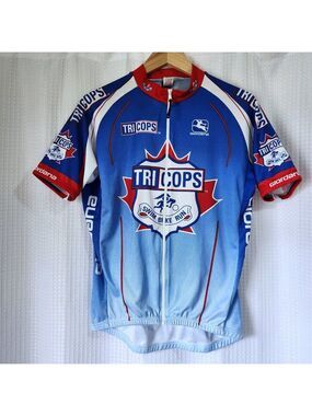 Giordana Cycling Jersey Men's xl Full Zip Size XL Tri Cops Swim Bike Run